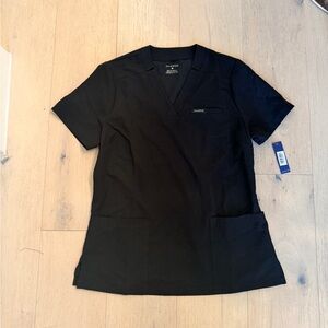 Jaanuu Black V-Neck Scrub Top size M